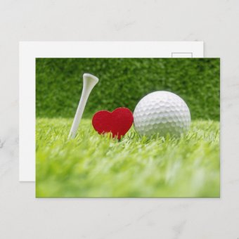 I Love Golf I Love You With Golf Ball And Tee Postcard 