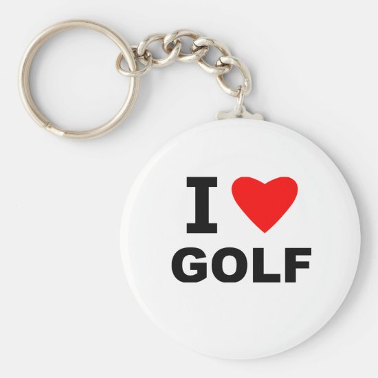 I Love Golf Keychain