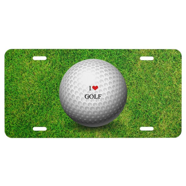 I Love Golf License Plate (Front)