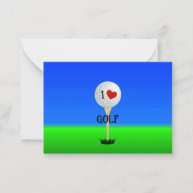 I Love Golf Note Card (Front)