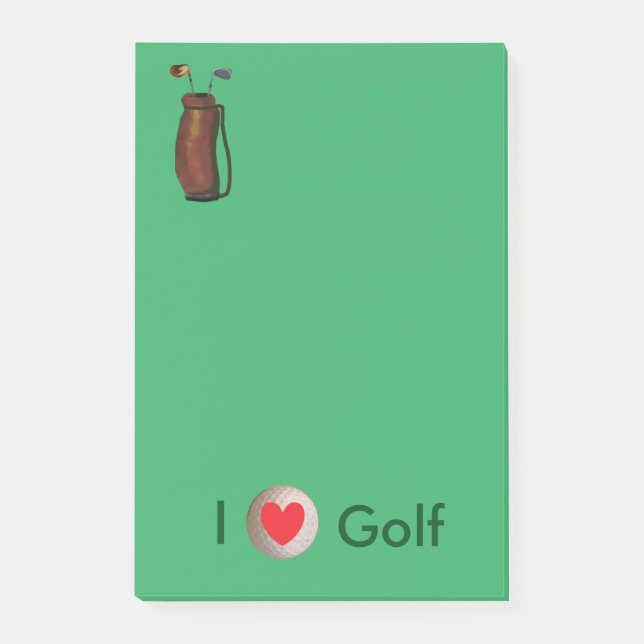 "I Love Golf" Post-it® Notes 4 x 6 (Front)