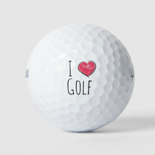 I love golf red heart golf balls