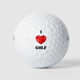 I love Golf red heart Golf Balls