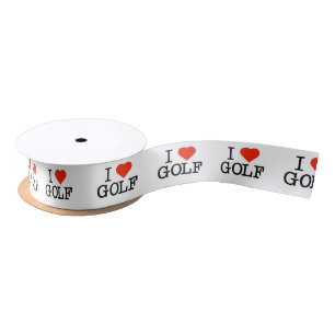I Love Golf Satin Ribbon