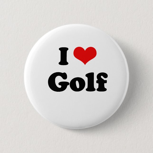 I Love Golf Tshirt Button (Front)