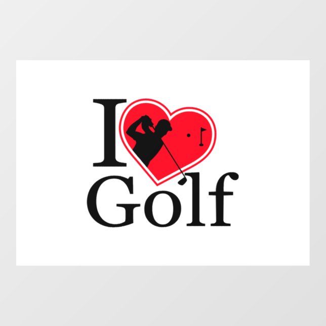 I love Golf Window Cling (Sheet)