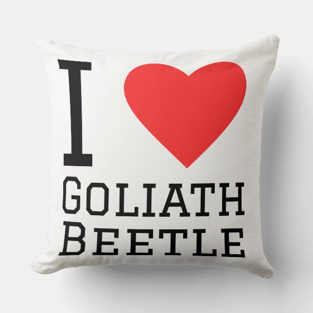 I love Goliath beetle Throw Pillow (Front)