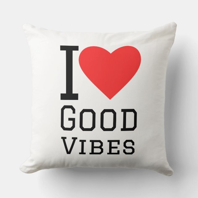 I love good vibes throw pillow (Front)