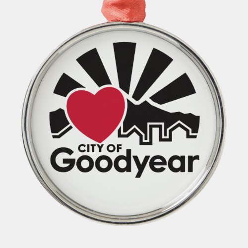 I Love Goodyear Glass and Metal Ornament