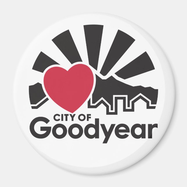 I Love Goodyear Round Magnet (Front)