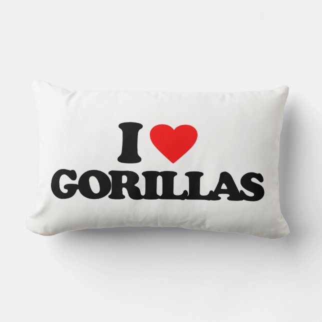 I LOVE GORILLAS LUMBAR PILLOW (Front)