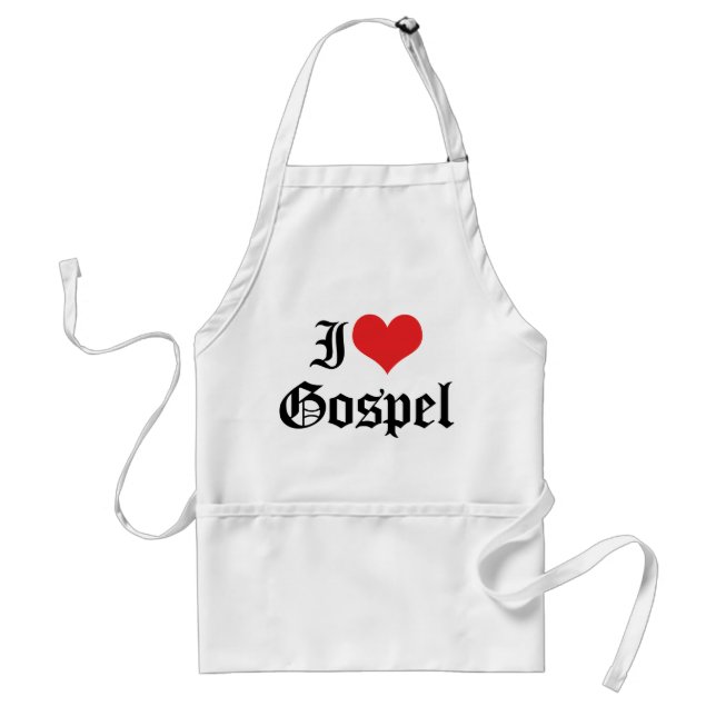 I Love Gospel Adult Apron (Front)