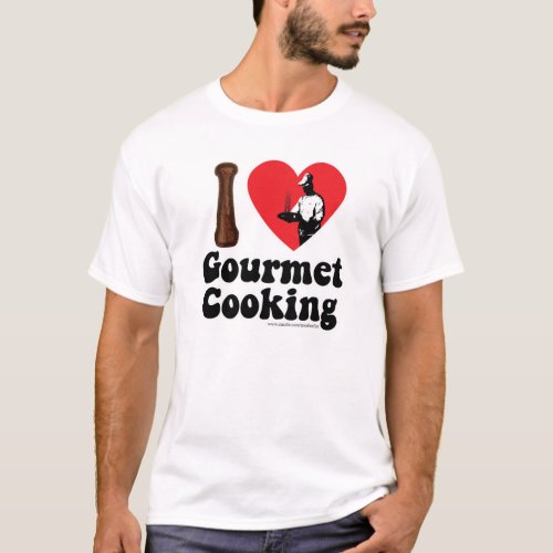 I Love Gourmet Cooking Heart Logo Design T_Shirt
