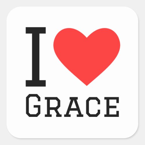 I love grace square sticker