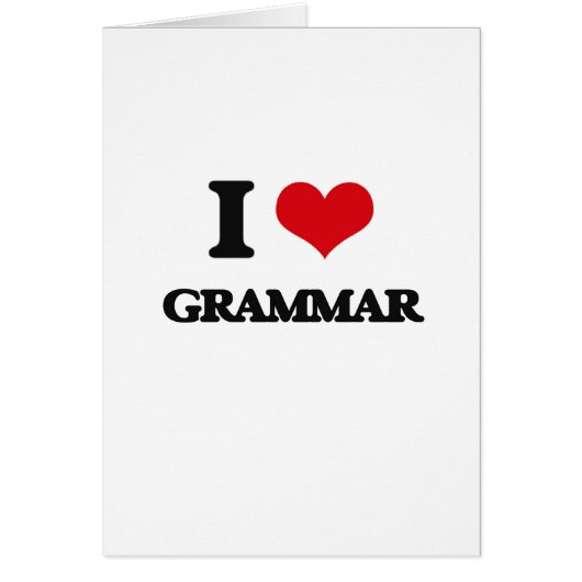 I love Grammar Cards (Front)