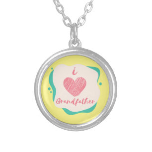 i love grandfather silver plated necklace