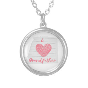 i love grandfather silver plated necklace