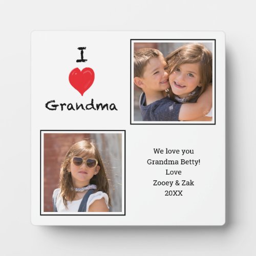 I Love Grandma 2 Photo  Plaque