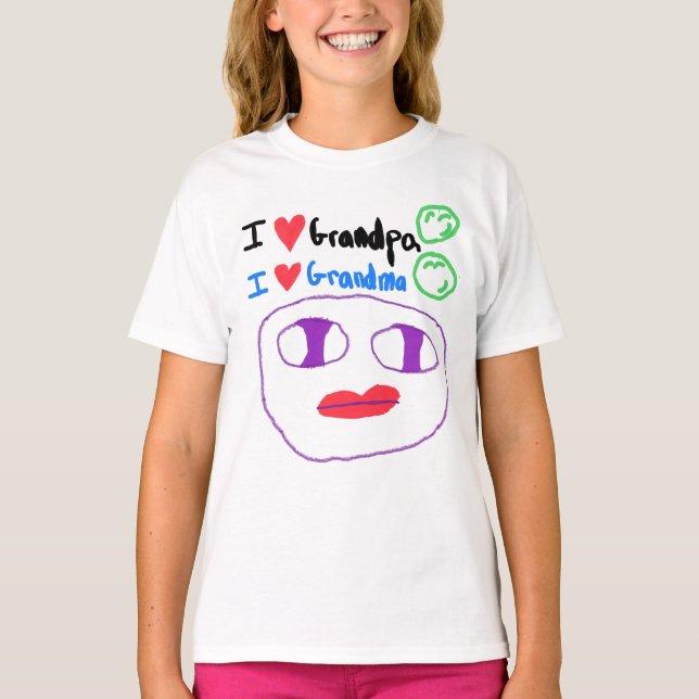I Love Grandma and Grandpa Kids T-shirt (Front)