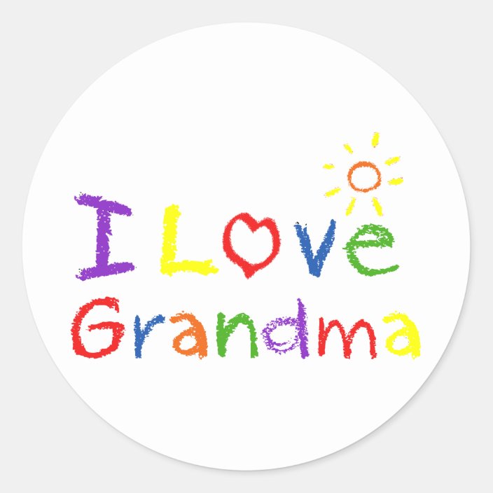 I Love Grandma Classic Round Sticker | Zazzle