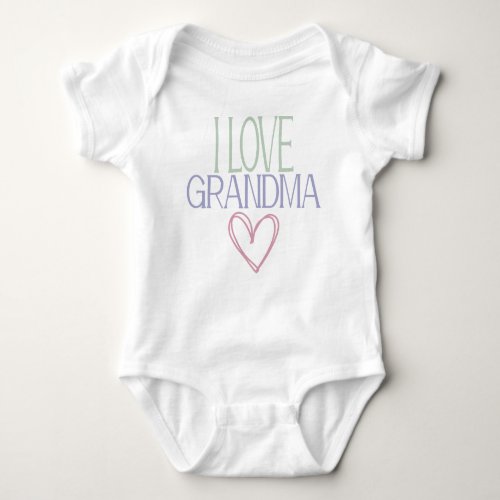 I love grandma cute doodle heart baby bodysuit