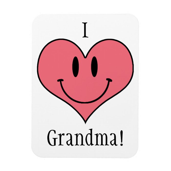 I Love Grandma Cute Heart Smilie Rectangular Magnets