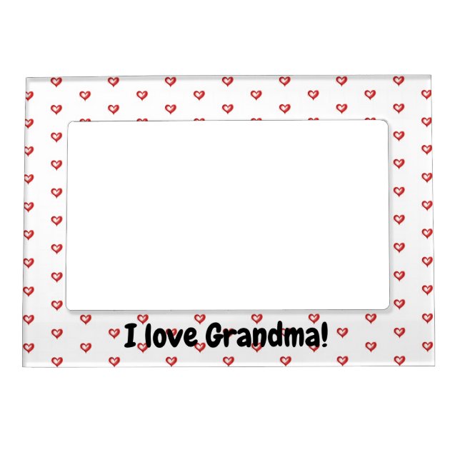 I Love Grandma, Gift For Granny From Grandbaby,  Magnetic Frame (Front)