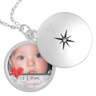 "I Love Grandma" Photo Locket Necklace