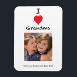 I Love Grandma Photo Magnet Keepsake<br><div class="desc">Make any occasion special with this customizable photo magnet! You can use the 'Personalize this template' link to change the photos and edit the text. The photo option is set the same dimensions as the photo you upload. Share your memories and create something unique for many years to come.</div>