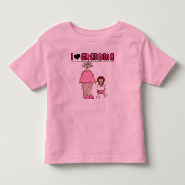 I Love Grandma Redhead Girl Toddler T-shirt (Front)