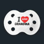I Love Grandma Round Red Heart Pacifier<br><div class="desc">Awwwww ,  now that's just adorable.</div>