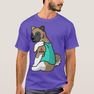 I Love Grandma Tattoo Akita Dog T-Shirt
