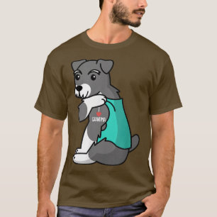 I Love Grandma Tattoo Schnauzer Grandmother Dog  T-Shirt