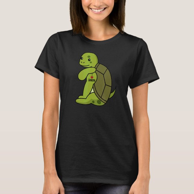 I Love Grandma Tattoo Turtle Grandmother Pet T-Shirt (Front)