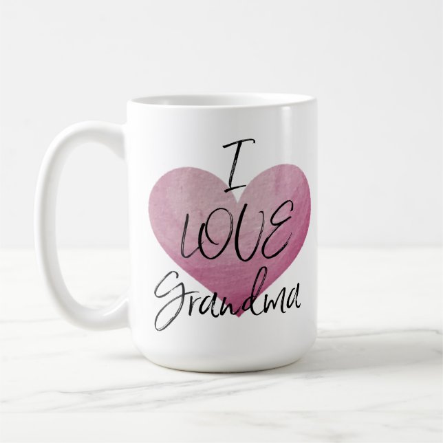 I LOVE GRANDMA WITH HEART mug (Left)