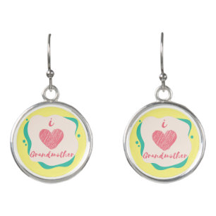 i love grandmother earrings