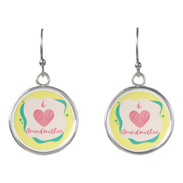 i love grandmother earrings (Front)