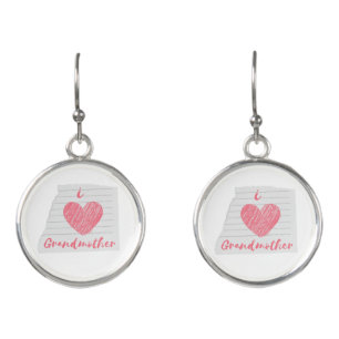 i love grandmother earrings