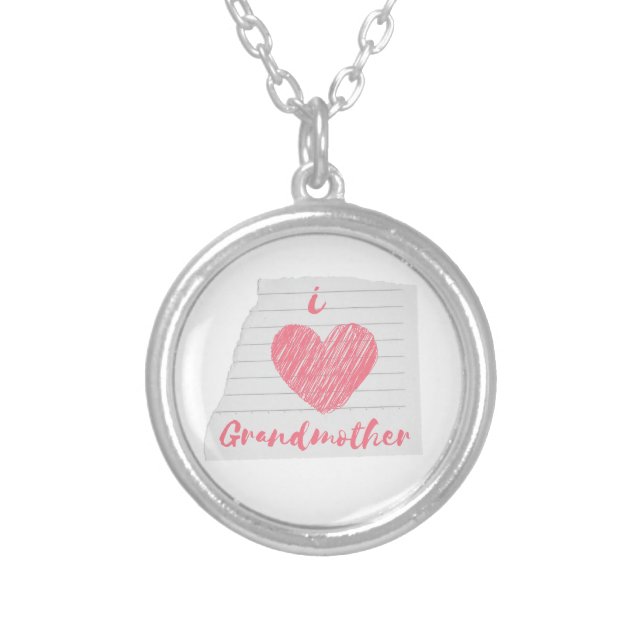 i love grandmother silver plated necklace (Front)