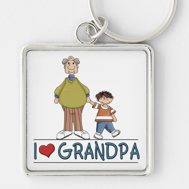 I Love Grandpa Keychain (Front)
