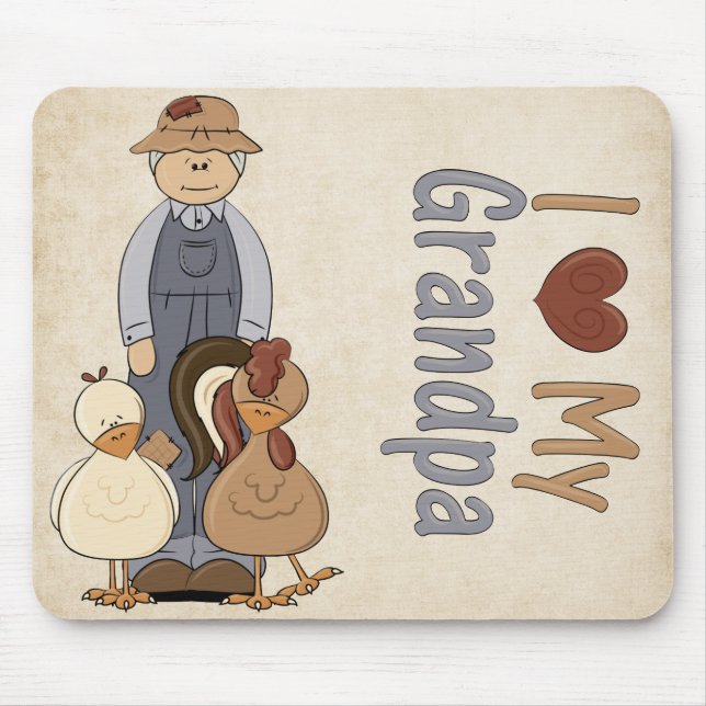 I Love Grandpa Mousepad (Front)