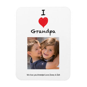 I Love Grandpa Photo Magnet Keepsake