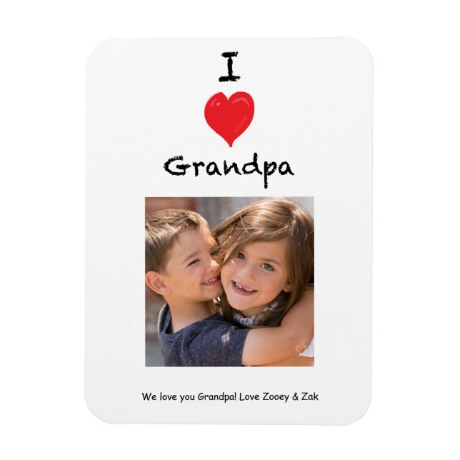 I Love Grandpa Photo Magnet Keepsake (Vertical)
