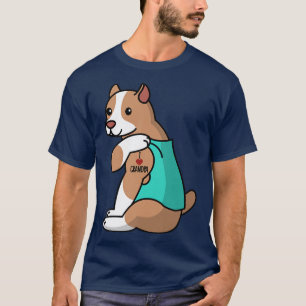 I Love Grandpa Tattoo Pit Bull Grandfather Dog  T-Shirt