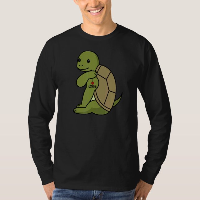 I Love Grandpa Tattoo Tortoise Grandfather Pet T-Shirt (Front)