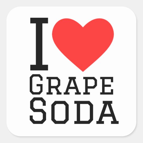 I love grape soda square sticker