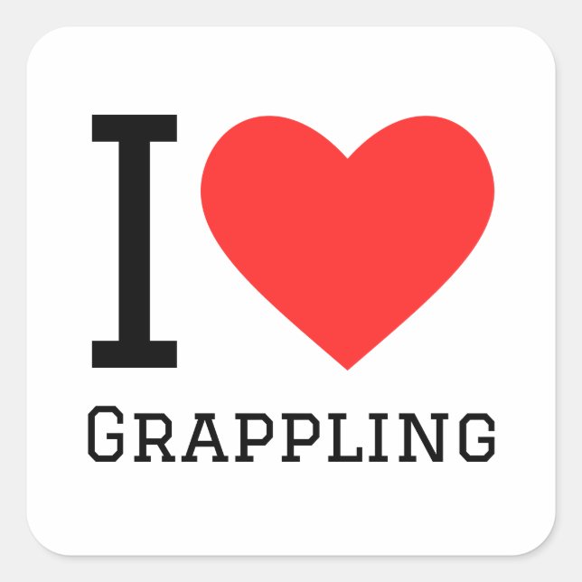 I love grappling square sticker (Front)
