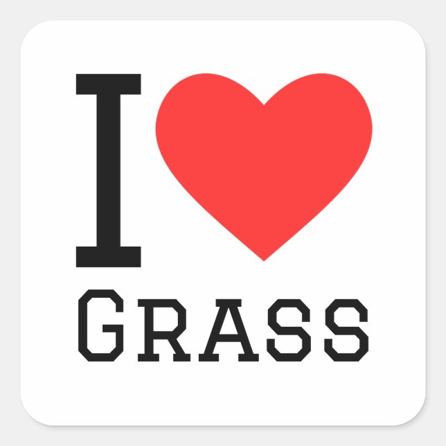 I love grass square sticker (Front)