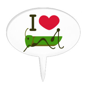 I Love Grasshopper Cake Topper