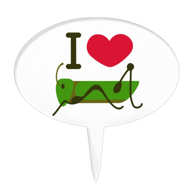 I Love Grasshopper Cake Topper (Front)
